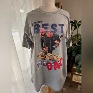 Gray Minions 'World's‎ Best Dad' T-Shirt